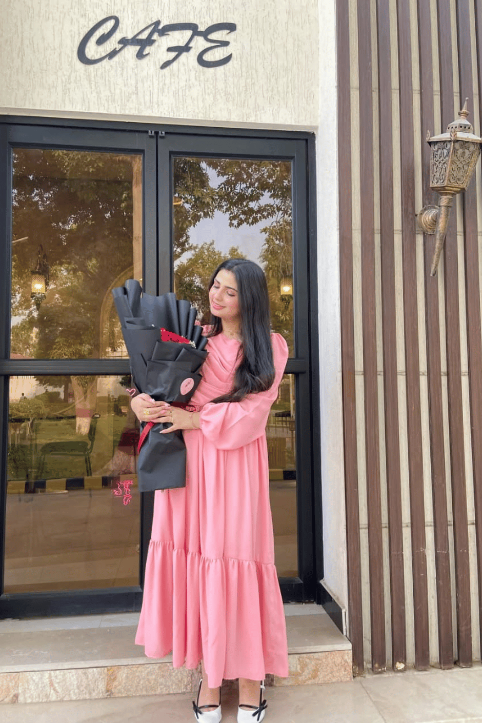 Blush Pink Crinkle Chiffon Tiered maxi