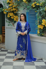 Nureh Semi-Formal Lawn – 3-Piece Embroidered Suit with Chiffon Dupatta