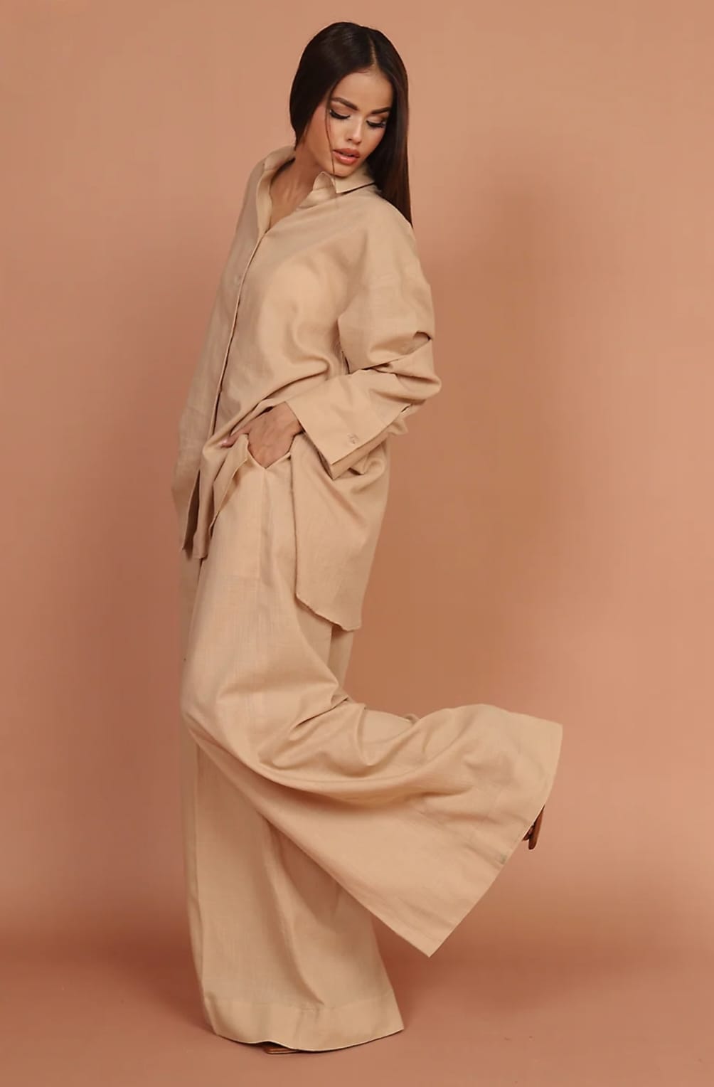 Dune – Beige 2-Piece Irish Lawn Co-ord Set