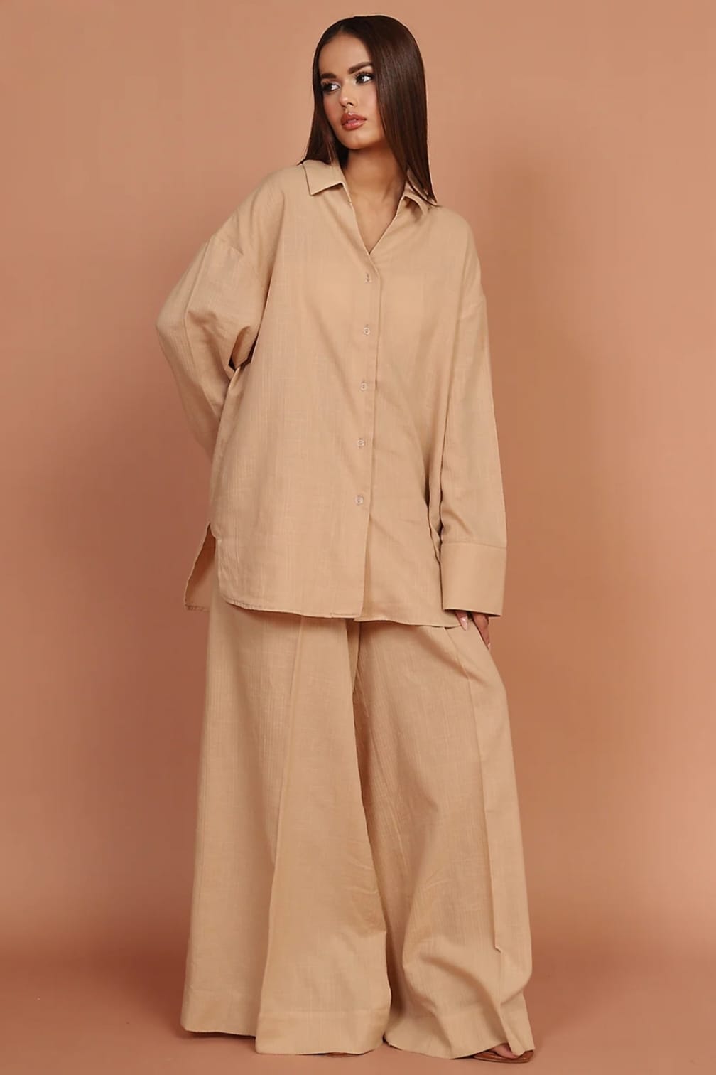 Dune – Beige 2-Piece Irish Lawn Co-ord Set