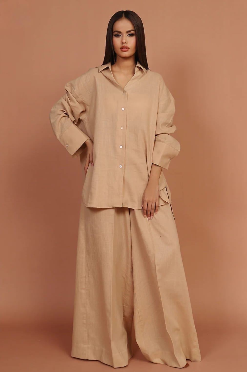Dune – Beige 2-Piece Irish Lawn Co-ord Set