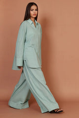 Plume Mint Green Co-ord Set – 2-Piece Irish Lawn Shirt & Pants