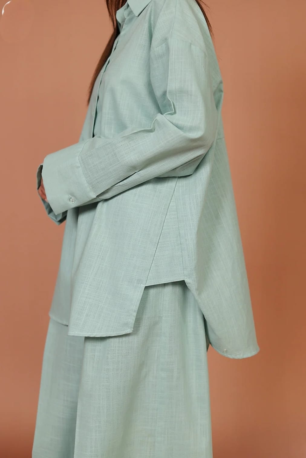 Plume Mint Green Co-ord Set – 2-Piece Irish Lawn Shirt & Pants